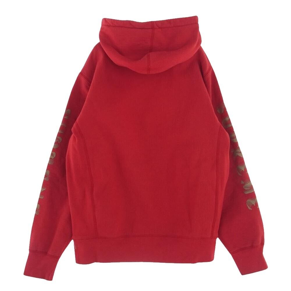 Supreme Hoodie Gradient Sleeve Hooded Sweatshirt Logo Pullover Red Men Size M