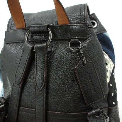 Coach Patchwork Mini Backpack 37743 Black Blue F122