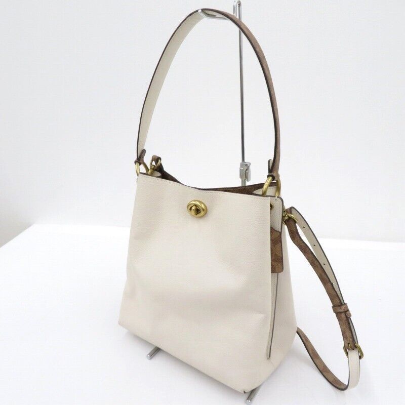 Coach 76365 2Way Tote Bag Shoulder Ivory F122