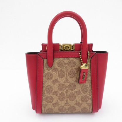 Coach Troupe Tote 16 2Way Handbag Shoulder Bag 84228 Red Brown F122