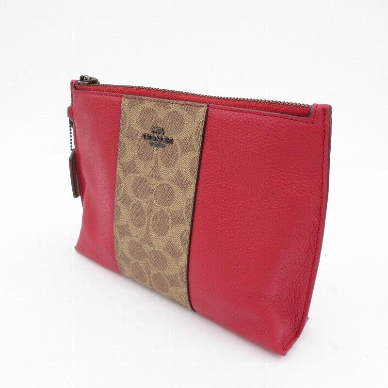 Coach Charlie Pouch Clutch Bag Second E1922-78372 Red Seto Ohashi Store