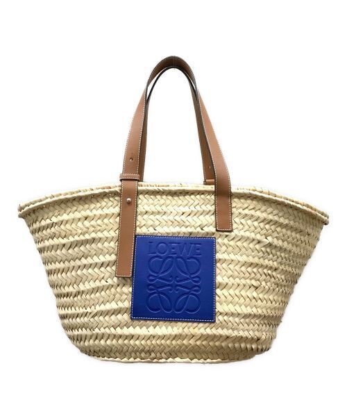 Loewe Basket Bag Medium Blue Logo Women Excellent Condition