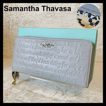 Samantha Thavasa Mickey 90th Anniversary Long Wallet Disney Smoky Grey Excellent