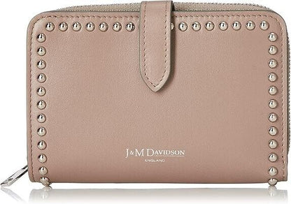 J M Davidson Bifold Wallet SMZA1XXSCXX951S Warm Taupe Leather Snap Closure Women