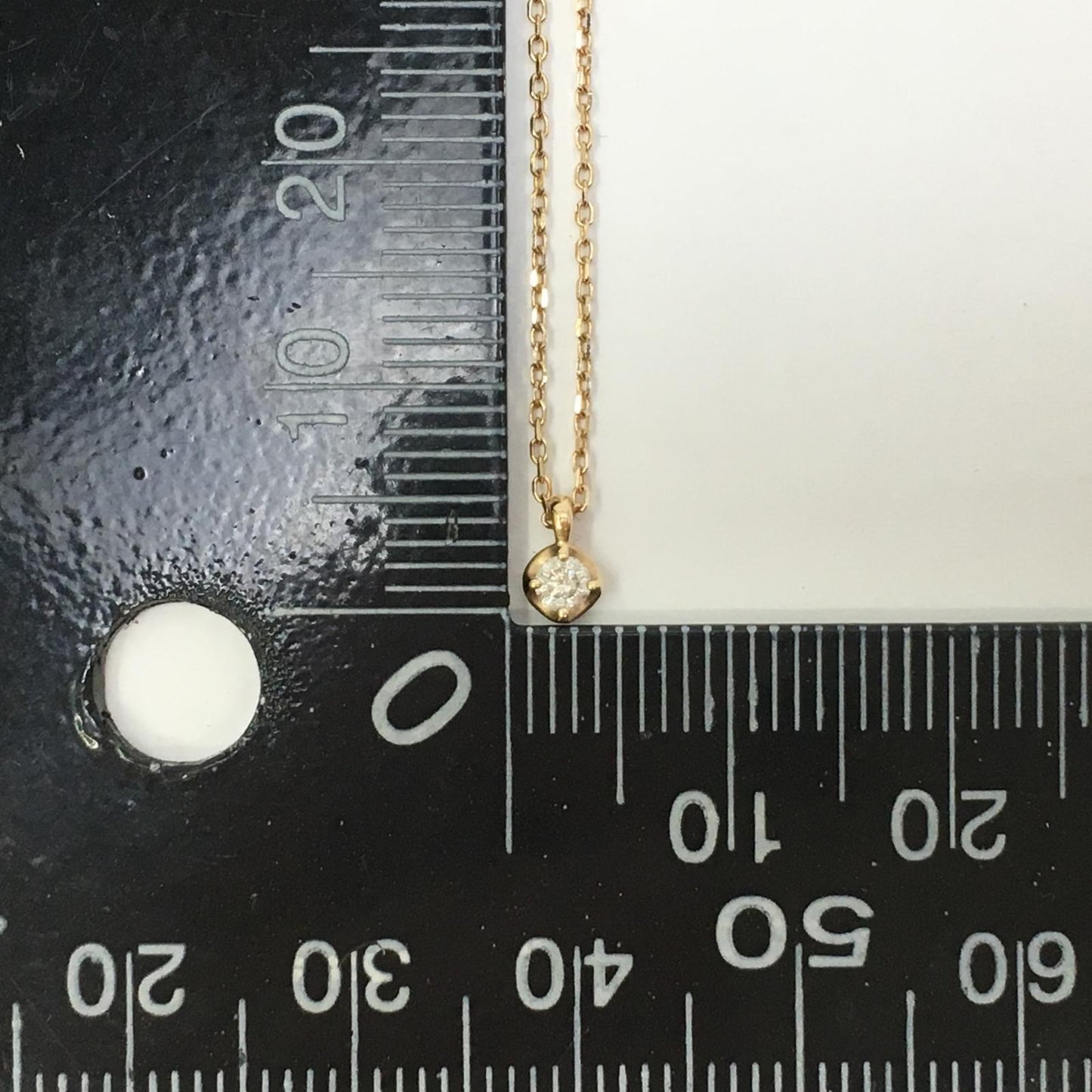 4 C Yondoshi K10Yg Single Diamond Necklace Gold