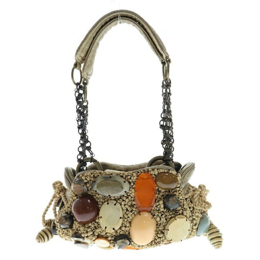 Jamin Puech Beads Brooch Decoration Chain Handbag Beige Ladies Grade B Color