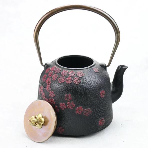 Iron Tea Pot Traditional Design Nambu Ironware IH Compatible Cherry Blossom