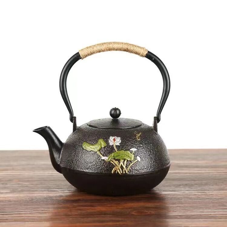 Iron Tea Pot Traditional Design Nambu Ironware IH Compatible With Tea Strainer