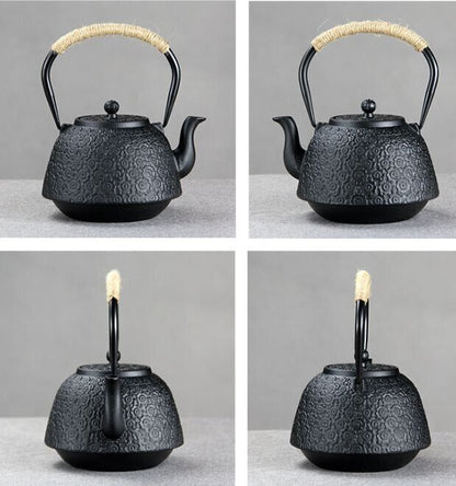 Iron Tea Pot Traditional Design Nambu Ironware IH Compatible Black 1.2L