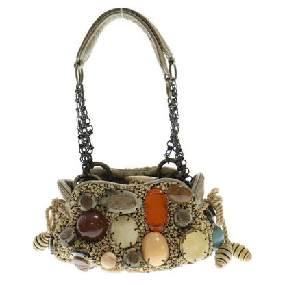 Jamin Puech Beads Brooch Decoration Chain Handbag Beige Ladies Grade B Color