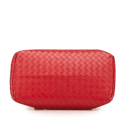 Bottega Veneta Intrecciato Handbag Shoulder Bag 2Way Red Leather Women's Bottega