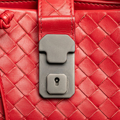Bottega Veneta Intrecciato Handbag Shoulder Bag 2Way Red Leather Women's Bottega
