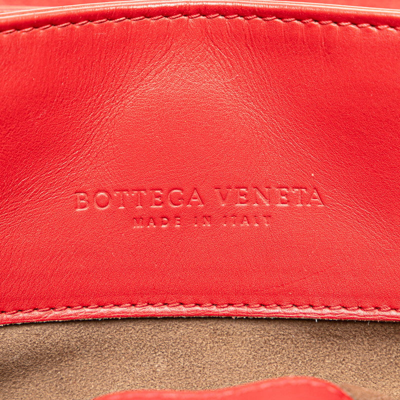 Bottega Veneta Intrecciato Handbag Shoulder Bag 2Way Red Leather Women's Bottega
