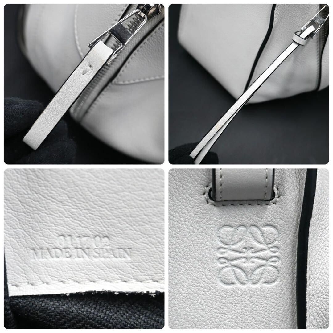 Loewe Hammock Small White Handbag Shoulder 2way Anagram Logo Women Excellent
