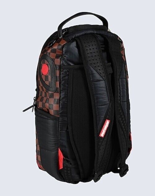 Sprayground SIP PUFFER N Backpack Polyester Black Brown Plaid Zipper Closure