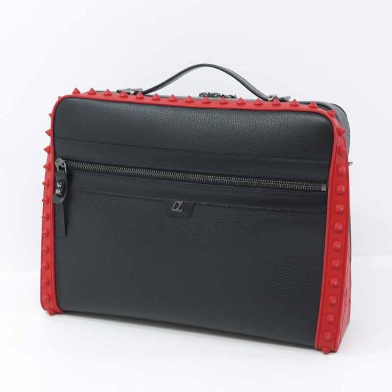 Christian Louboutin 2way Messenger Bag Shoulder Black Red Good Condition