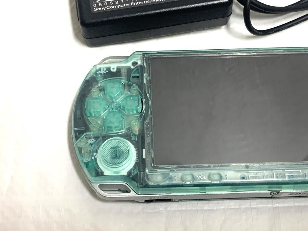 PSP 2000 Sony Ready to Play Set Custom Skeleton Clear Green Confirmed Operation