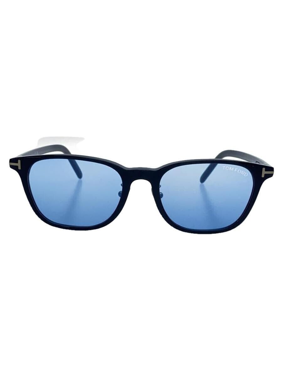 TOM FORD Sunglasses Wellington Black Blue TF1040-D Round Frame Good Condition