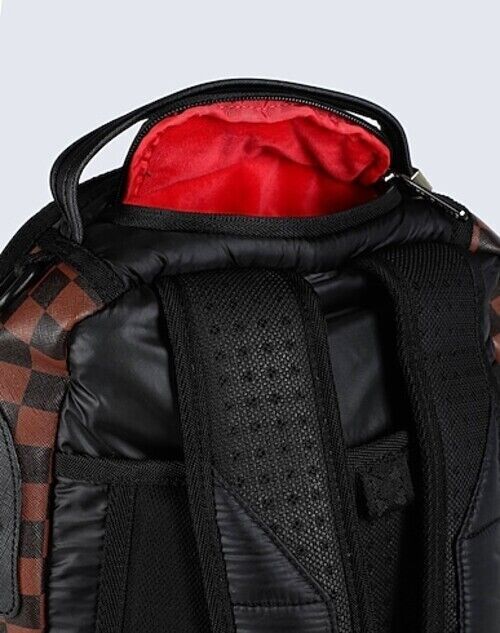 Sprayground SIP PUFFER N Backpack Polyester Black Brown Plaid Zipper Closure