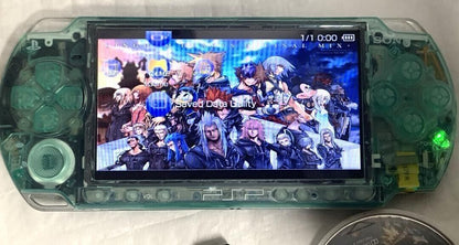 PSP 2000 Sony Ready to Play Set Custom Skeleton Clear Green Confirmed Operation