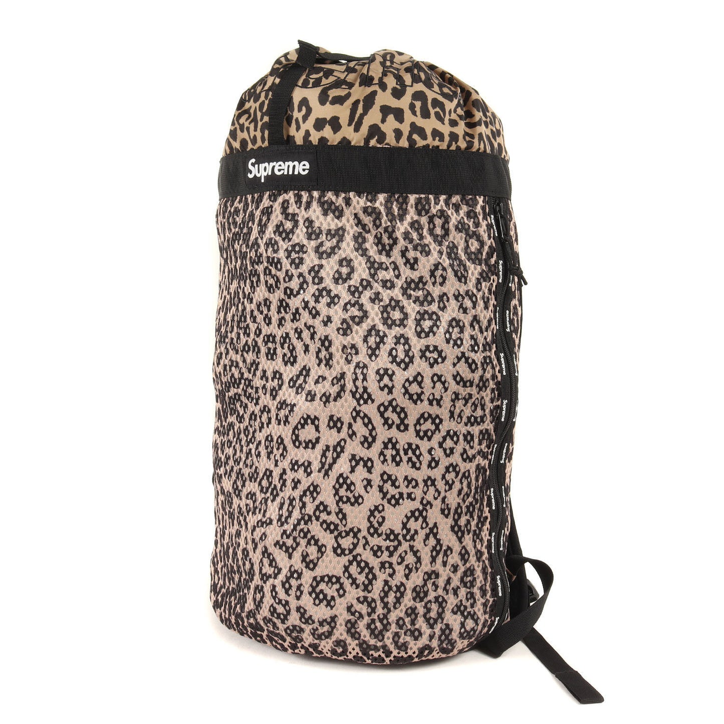 Supreme 23SS Leopard Pattern Mesh Backpack Logo Excellent Condition