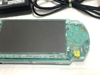 PSP 2000 Sony Ready to Play Set Custom Skeleton Clear Green Confirmed Operation