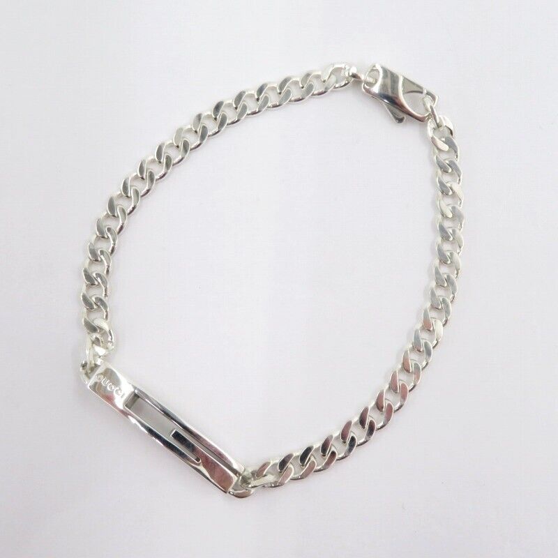 Gucci Cutout G Bracelet 223738 Silver 925 Unisex Excellent Condition