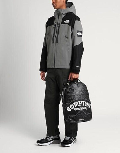 Sprayground Compton Backpack Mouth PVC Black Flower Logo Zipper Closure