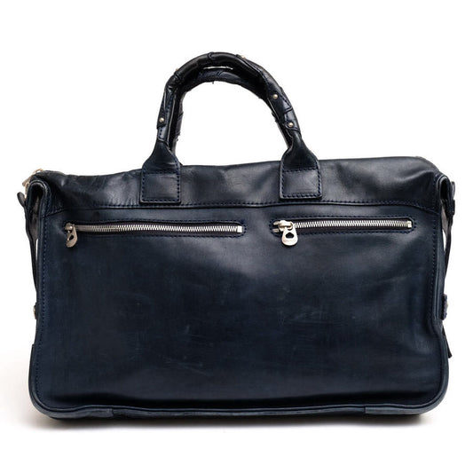 Hergopoch Business Bag 06 BRF S Waxing Leather Navy A4 Size Storage