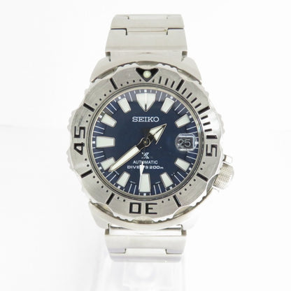 Seiko Prospex Diver 200M Black Monster Sbdc025 Watch Silver Belt F131