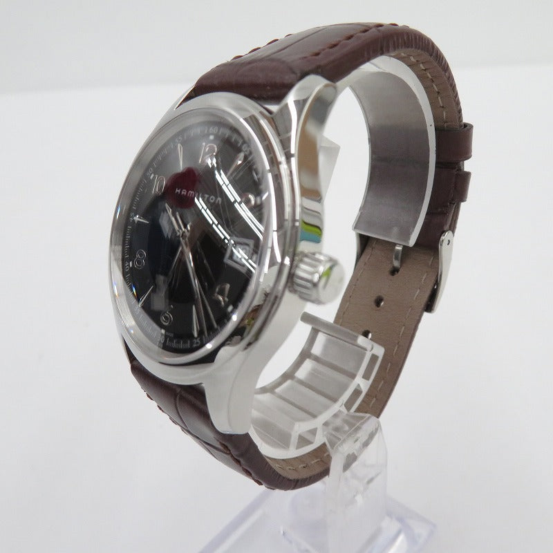 Hamilton Jazzmaster Analog Watch H184510 H18451735 Dial Black Belt Brown