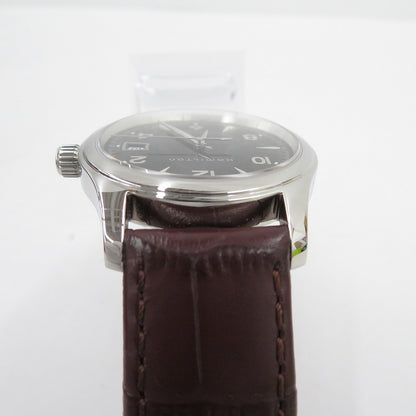 Hamilton Jazzmaster Analog Watch H184510 H18451735 Dial Black Belt Brown