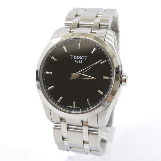 Tissot Couturier Watch Analog Quartz T035446A Dial Black Belt Silver F131