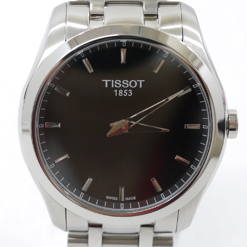 Tissot Couturier Watch Analog Quartz T035446A Dial Black Belt Silver F131