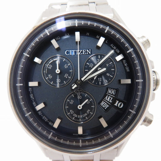 Citizen Atessa Direct Flight By0140-57L Analog Radio Solar Watch Navy Dial Silve