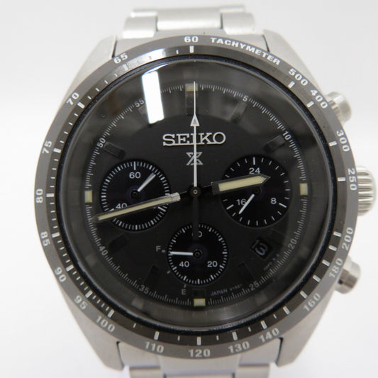 Seiko Prospex Speed Timer Chronograph Analog Solar Watch Sbdl091 Black Dial Si