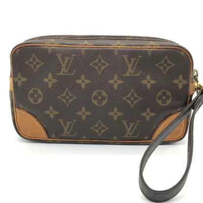 Louis Vuitton Monogram Marly Dragonne PM Clutch Bag M51827 Brown