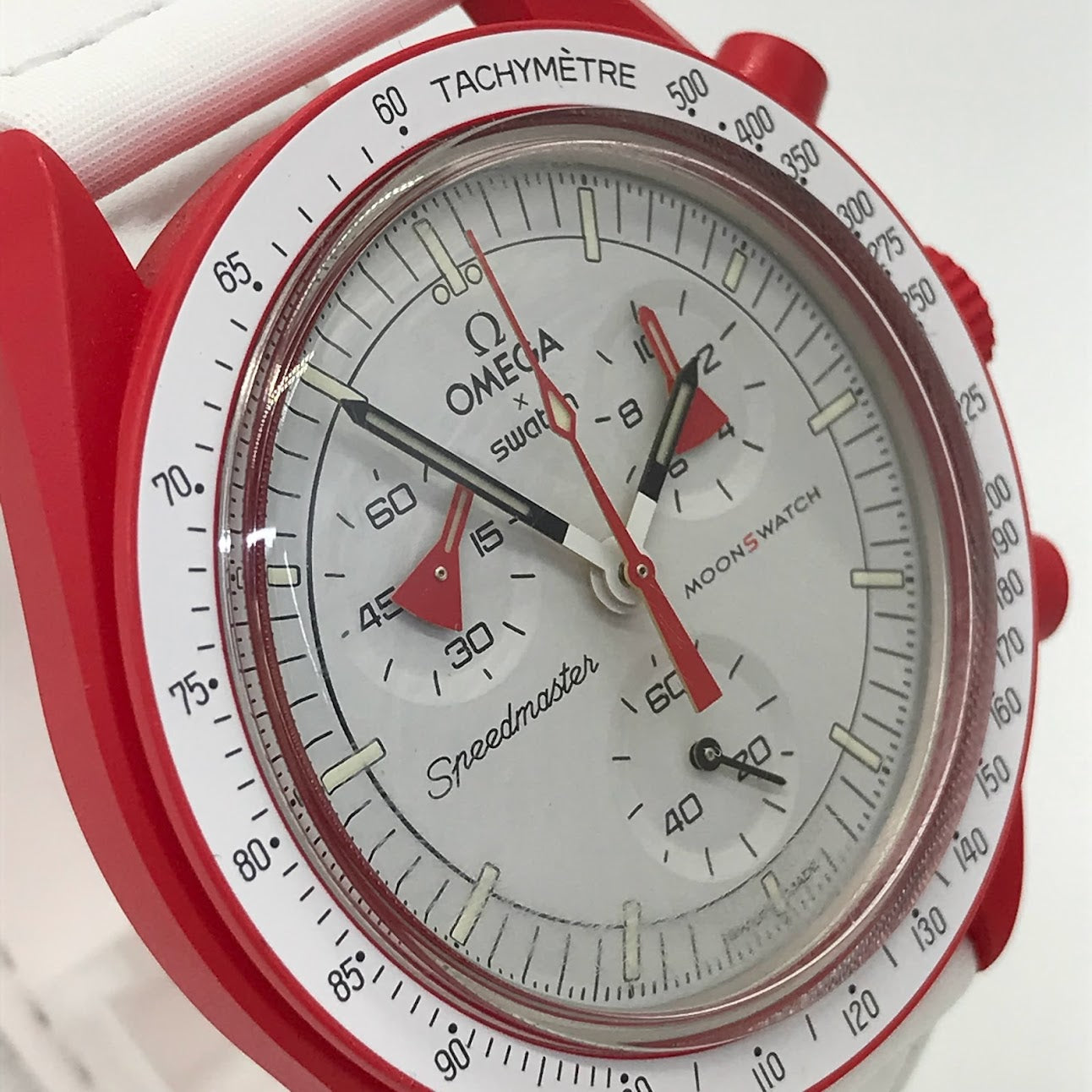 Omega Swatch Collaboration/Bioceramic Moonswatch Mission To Mars/Analog Quartz W