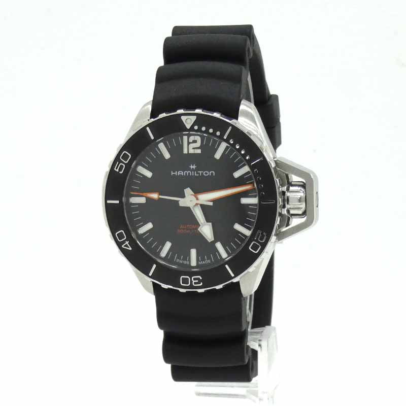 Hamilton Watch Khaki Navy Open Water Auto H77455330 Analog Automatic Winding Bla