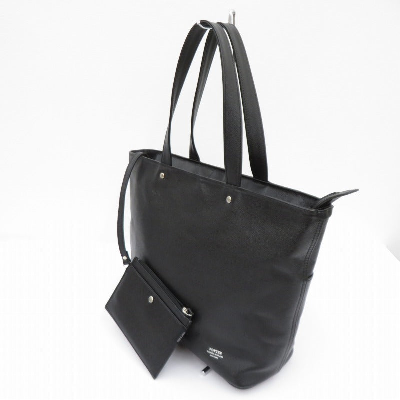 Porter Link Tote Bag L Black Zipper Good Condition