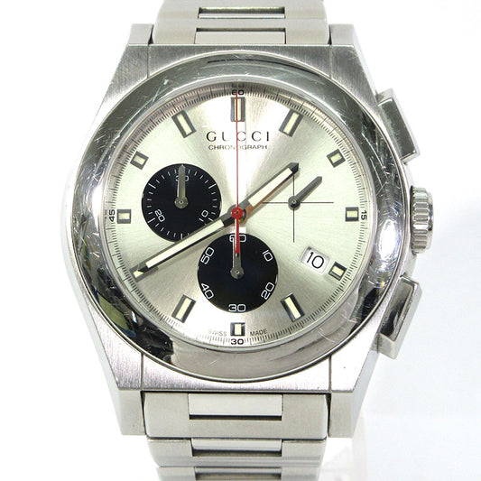 Gucci Ya115236 Pantheon Chronograph Multi-Hand Analog Quartz Wristwatch Silver S