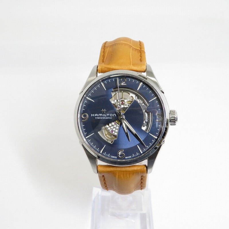 Hamilton Jazzmaster Open Heart H32705541 Analog Automatic Watch Blue Dial Camel