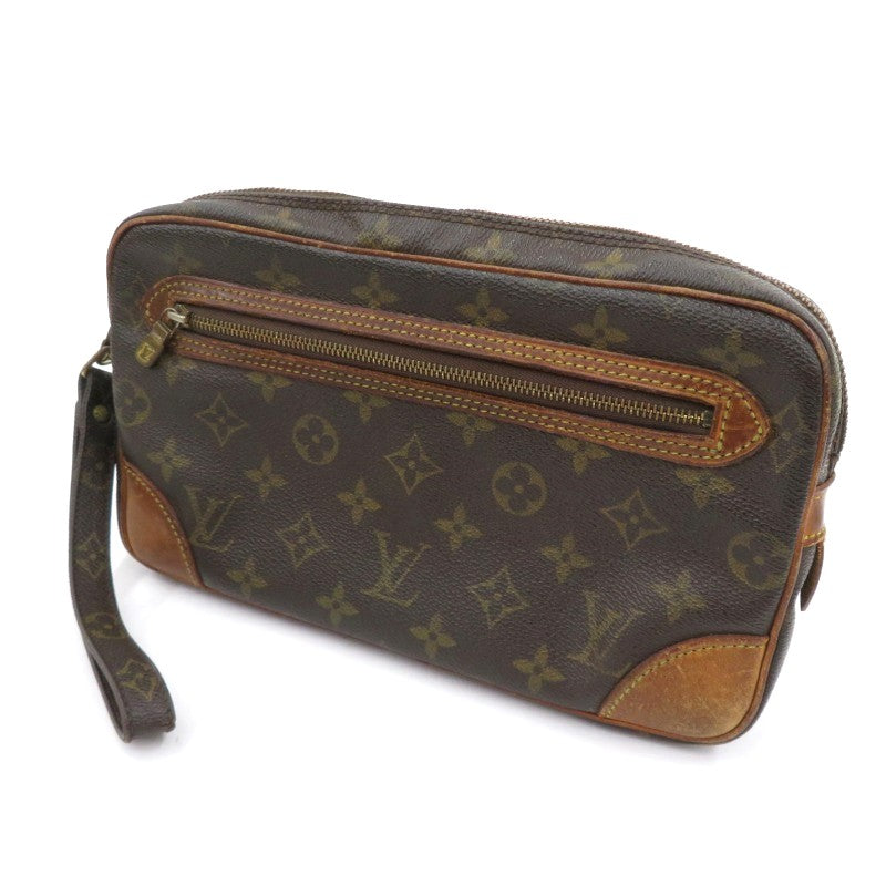 Louis Vuitton M51825 Monogram Perfo Marly Dragonne GM Clutch Bag Brown