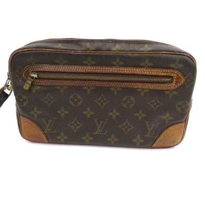 Louis Vuitton M51825 Monogram Perfo Marly Dragonne GM Clutch Bag Brown