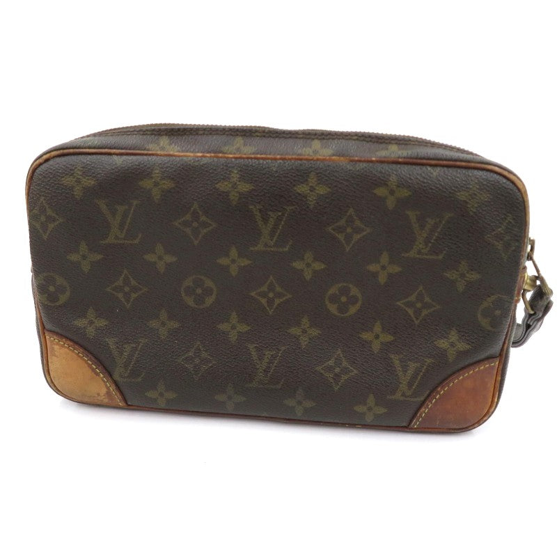 Louis Vuitton M51825 Monogram Perfo Marly Dragonne GM Clutch Bag Brown