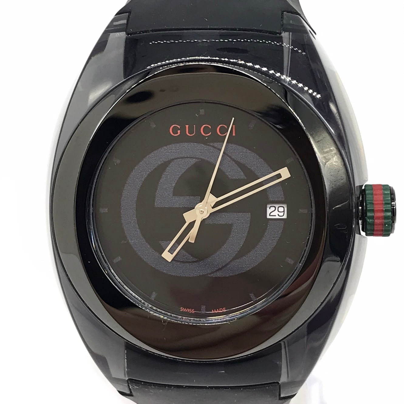 Gucci Think Shelley Line Rubber Watch/Analog Quartz Watch/Ya137307/137.1 Black F