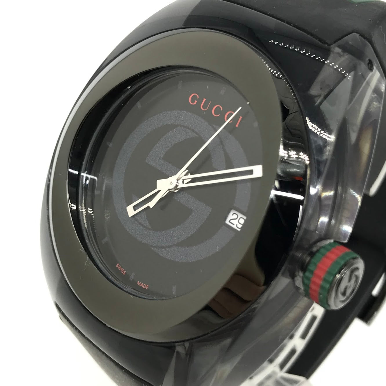 Gucci Think Shelley Line Rubber Watch/Analog Quartz Watch/Ya137307/137.1 Black F