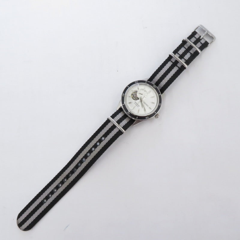 Seiko Presage Semi-Skeleton Analog Automatic Watch Sary189 White Dial Black Gray