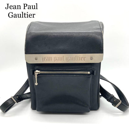 Jean Paul Gaultier Backpack School Satchel Type Black Metal Plate Leather